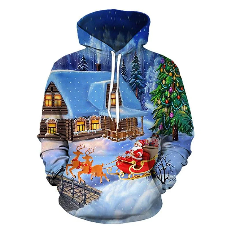 3D Printing Rabbit - Santa Claus Cat Pattern Hoodie For