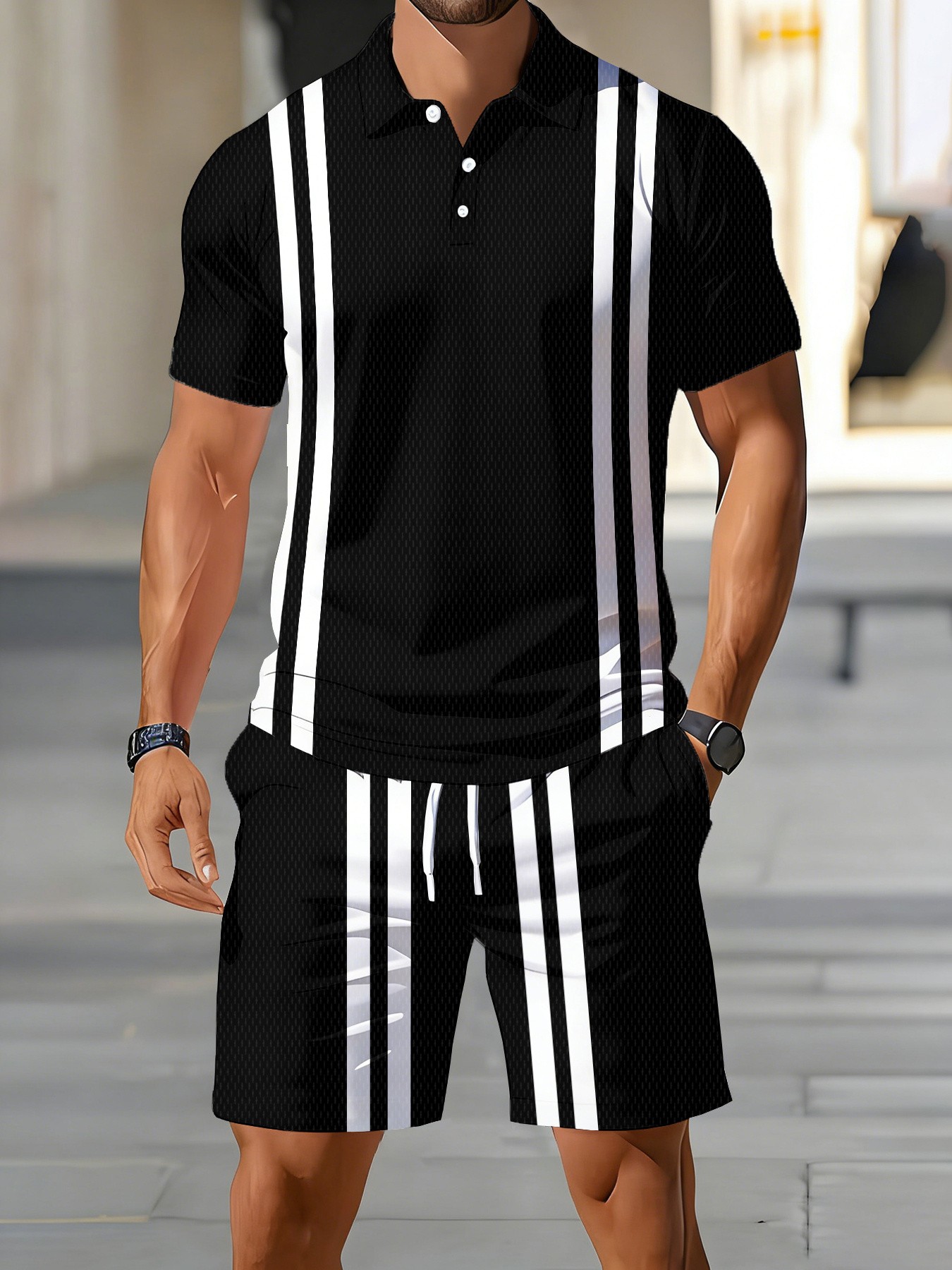 3D Printing Design Free - Conjunto de Camisa Polo Masculina Americana