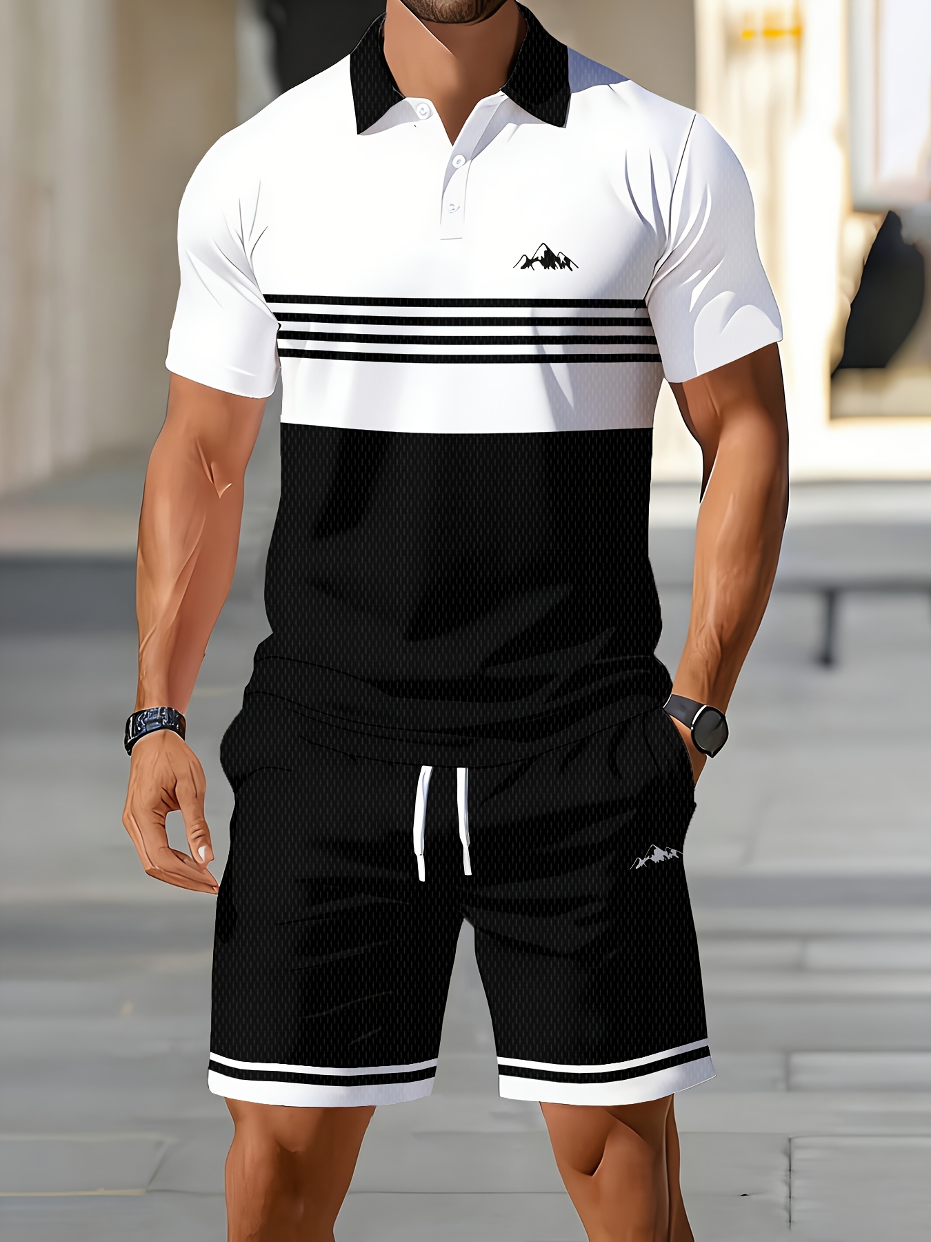 3D Printing Design Free - Conjunto de Camisa Polo Masculina Verão