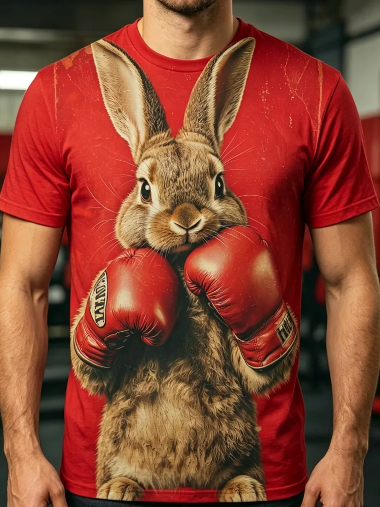 3D Printing Rabbit - Camiseta Masculina com Estampa de Coelho