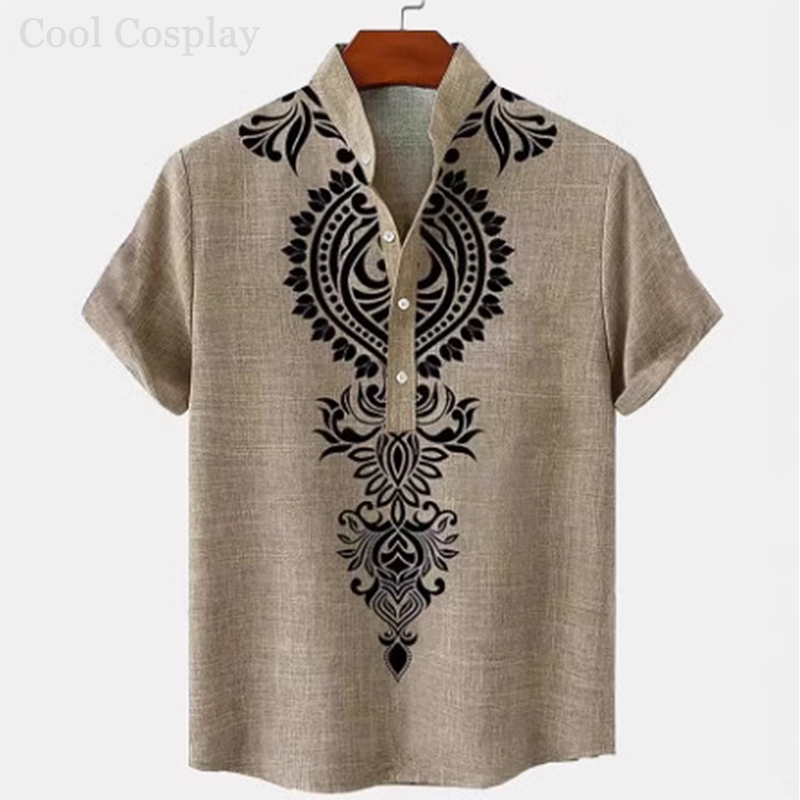 Camisa Henley Retro Masculina  - 3D Printing Quality avaliação e preço