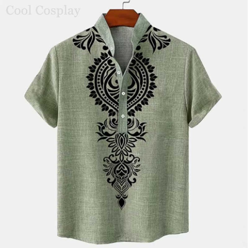 Camisa Henley Retro Masculina  - 3D Printing Quality avaliação e preço