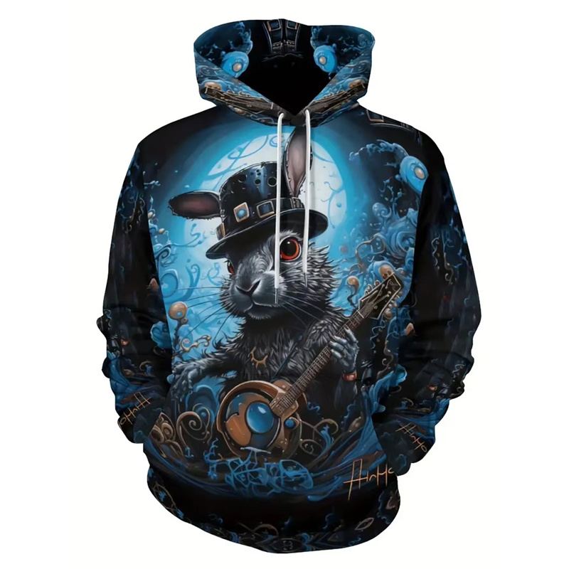 Santa Claus Cat Pattern Hoodie - 3D Printing Rabbit avaliação e preço