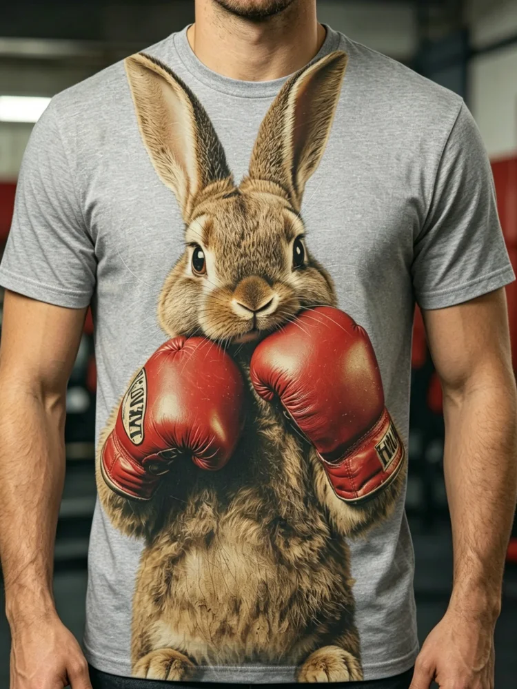 Camiseta Masculina com Estampa - 3D Printing Rabbit avaliação e preço