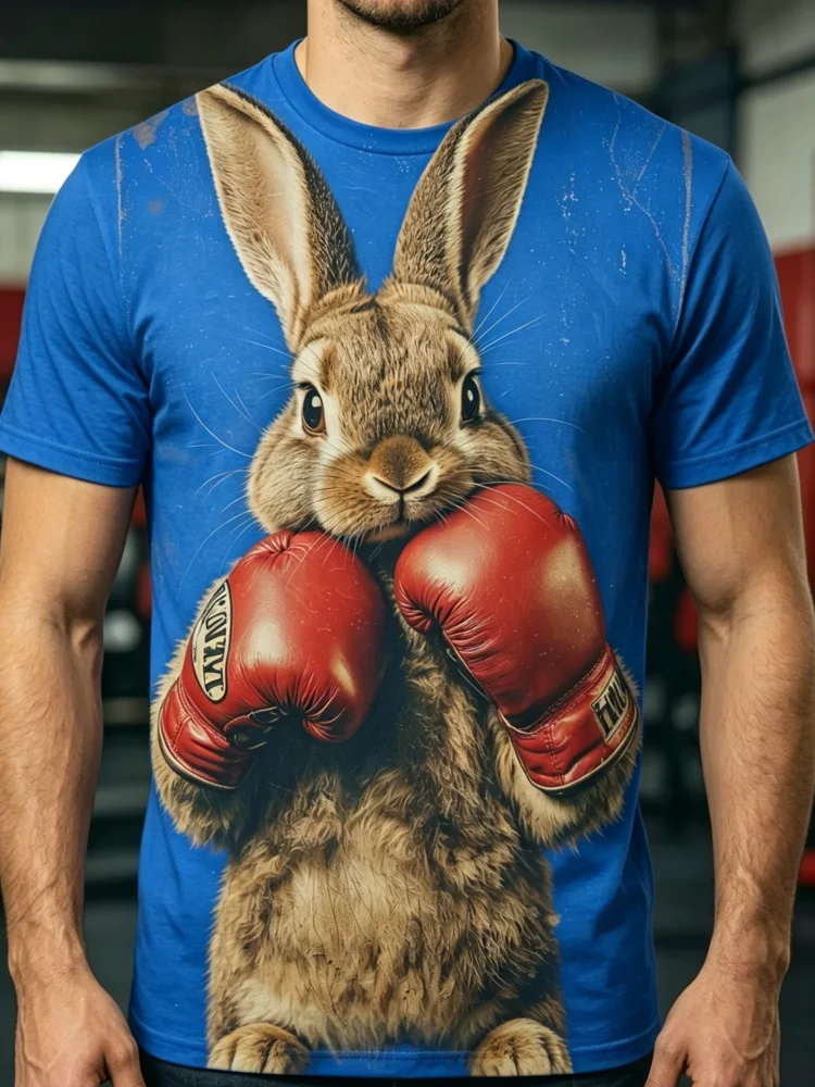 Camiseta Masculina com Estampa - 3D Printing Rabbit avaliação e preço