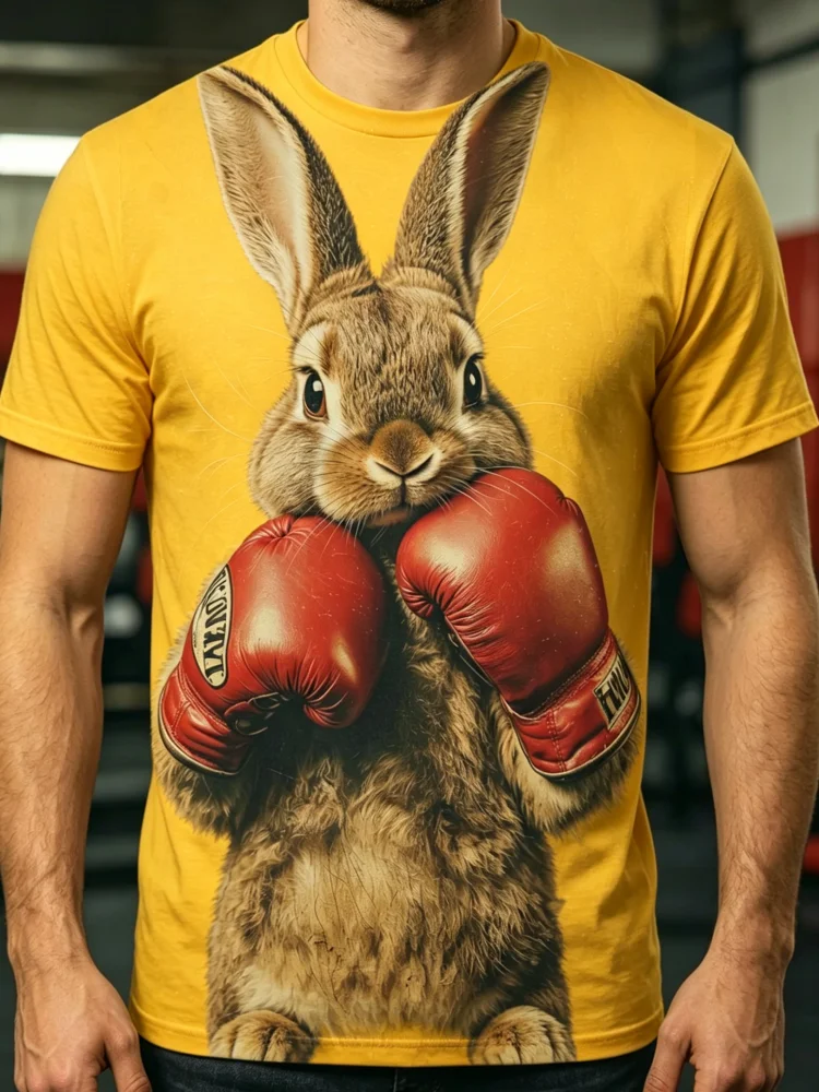 Camiseta Masculina com Estampa - 3D Printing Rabbit avaliação e preço